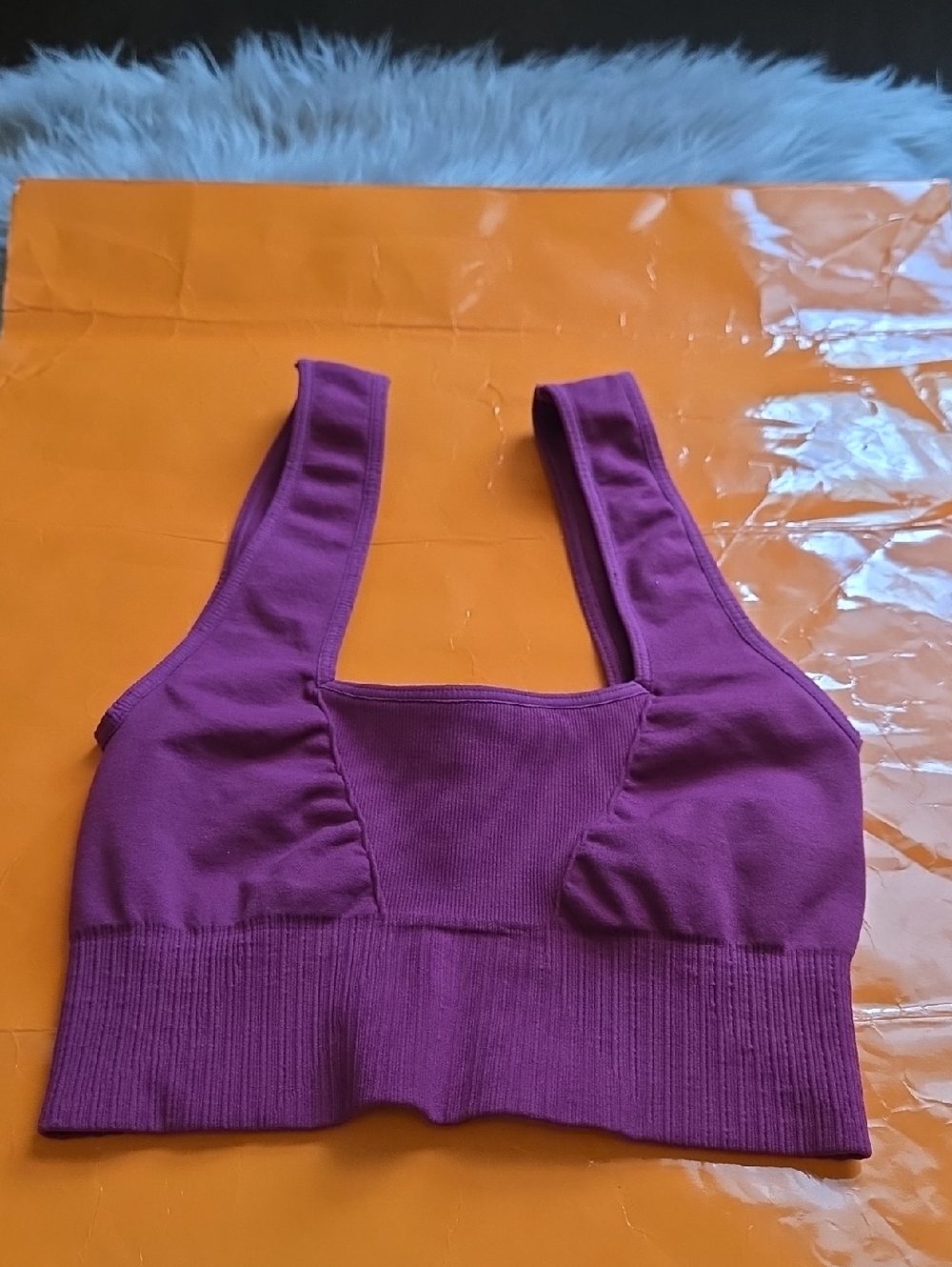 Nwot! Free People Movement Good Karma Squareneck Bra In Purple - Picture 4 of 4